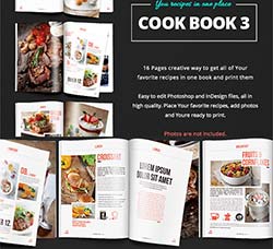 indesign模板－烹饪秘笈(食谱/16页)：Cook Book - Recipes vol 3